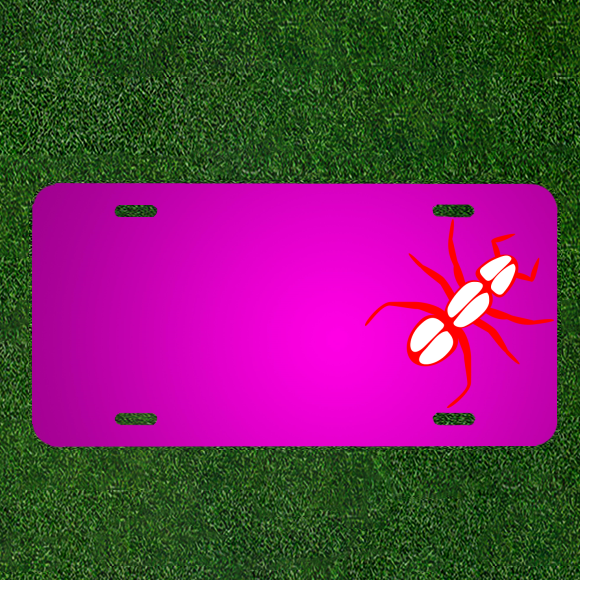 Custom Personalized Car License Plate With Add Names To Ant Legs Antennas Red
