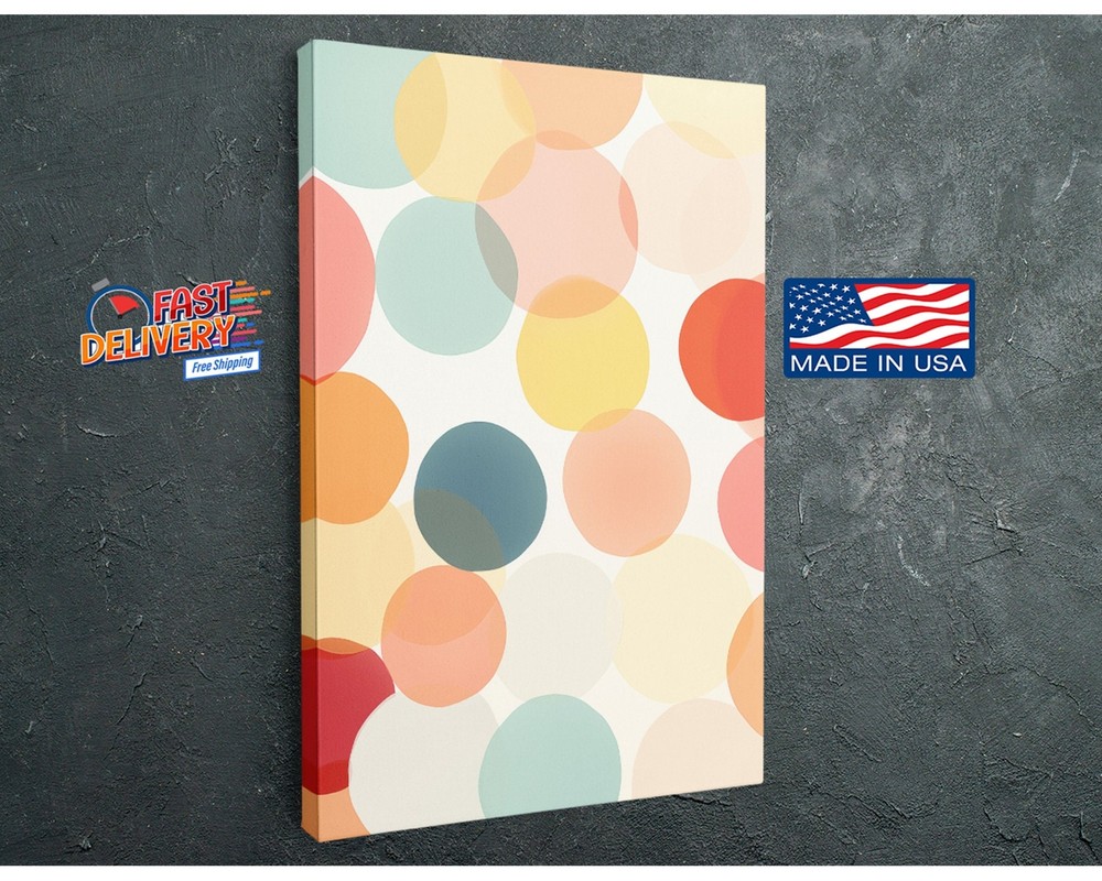 My Colorful Life in Circle Abstract Art Unique Canvas Print Abstract Art with Pa-image