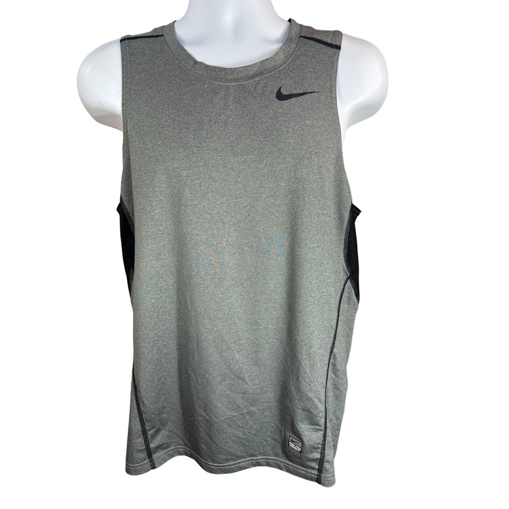 Nike Pro Combat Hypercool Sleeveless Gray Shirt Size Large DRI-FIT