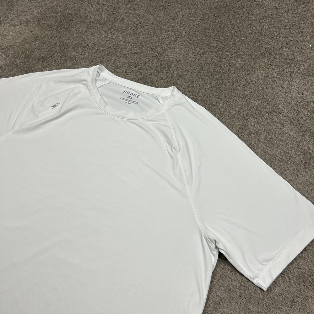 Rhone Reign Tee White Mens XL Performance Athletic Shirt Short Sleeve Gym