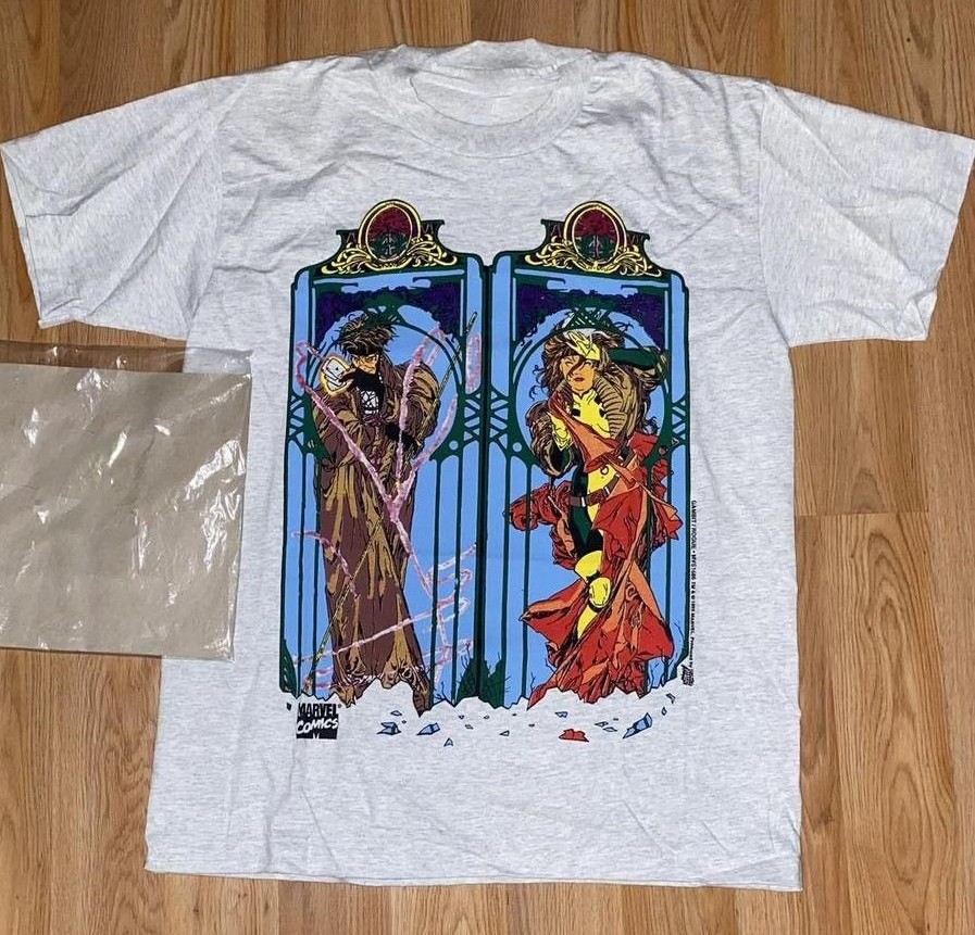 1995 Marvel Comics Gambit And Rogue T-Shirt Comfort Colors Brand Size S-5XL