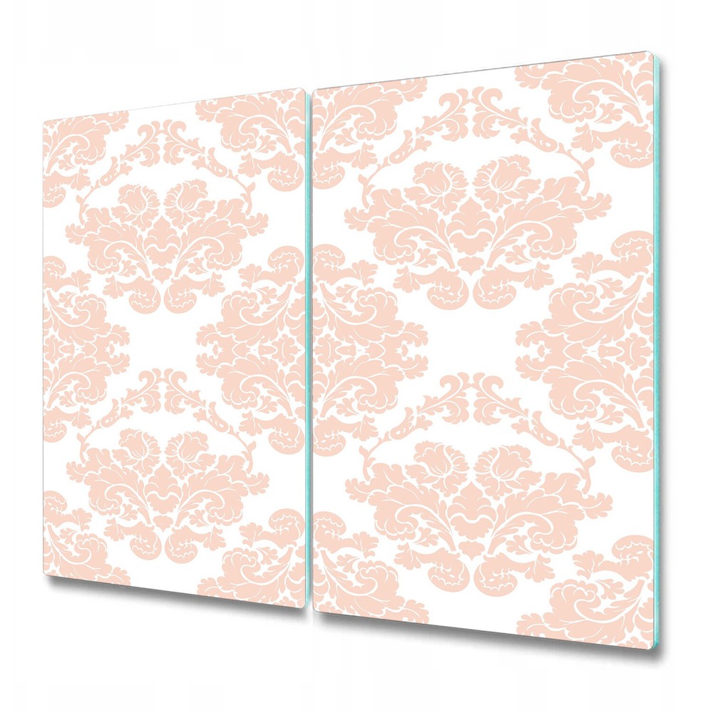 Glass Worktop Saver Elegant flower ornament pink & white photo 2x30x52