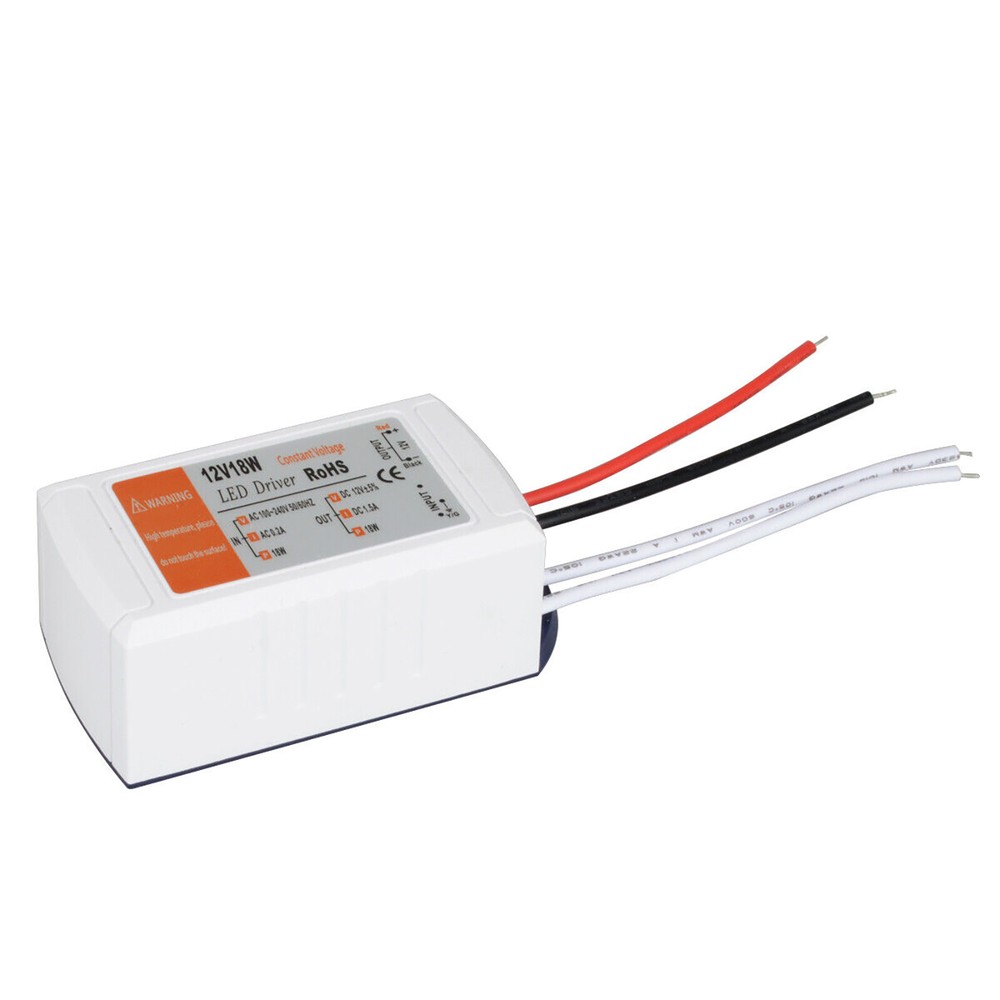 LED Driver AC 120V/240V to DC 12V Transformer Power Adapter Home Converter 18W