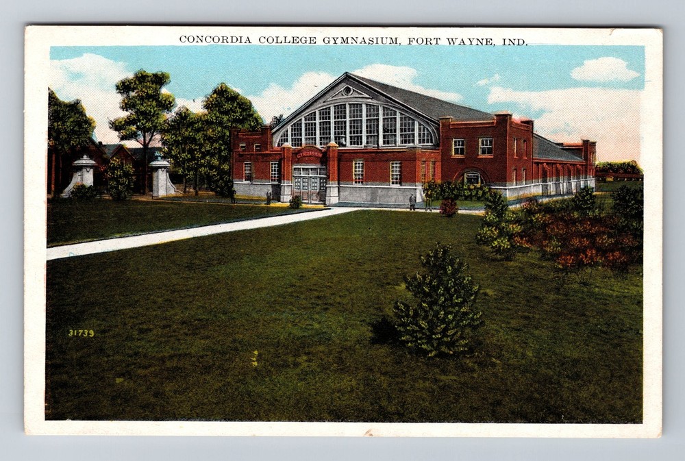 Fort Wayne IN-Indiana Concordia College Gymnasium Old View Vintage Postcard PC