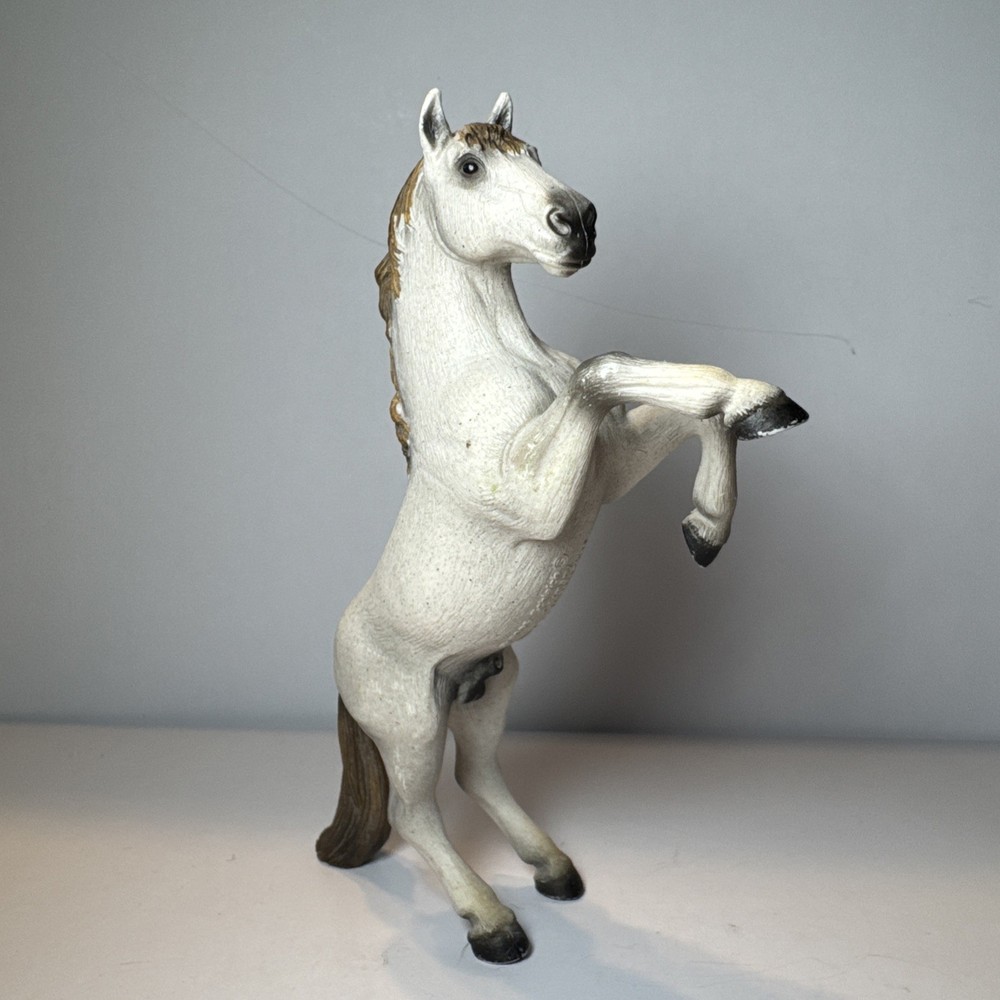 Schleich REARING WHITE MUSTANG STALLION 2006 Horse Animal Figure Germany Retired