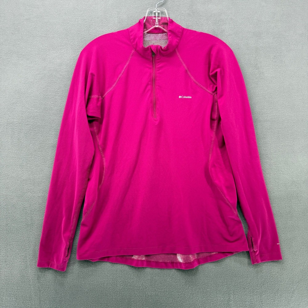 Columbia Omni Heat 1/4 Zip Pullover Women's Small Pink Long Sleeve  Top