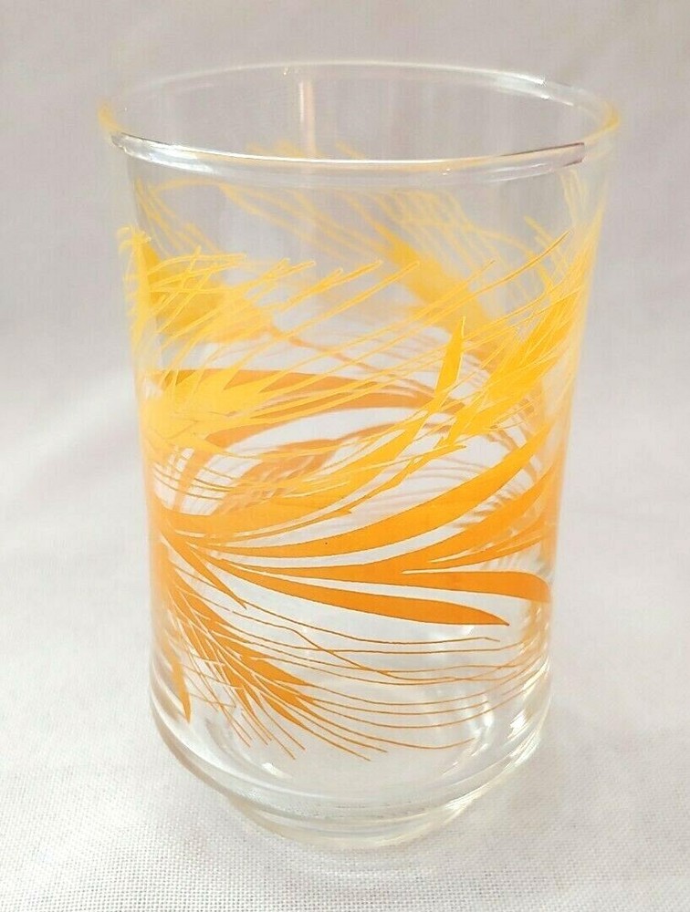 Set Of 4 Vintage Libbey Golden Wheat Glass Juice Tumblers 3 3/4
