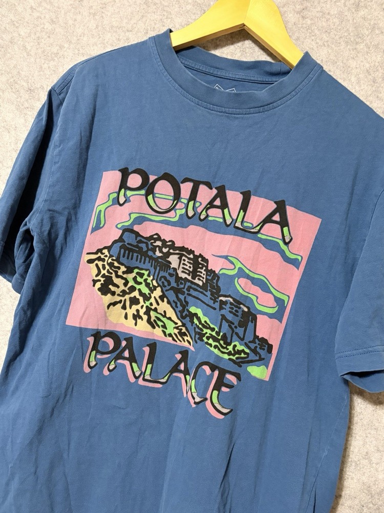 PALACE Potala Palace Tee Skater Graphic Size Medium Navy Blue Streetwear