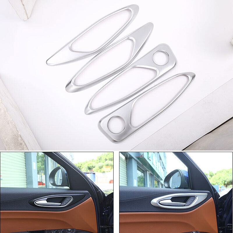 4X ABS Chrome Interior Door Handle Cover Trim For Alfa Romeo Giulia 2017-2020