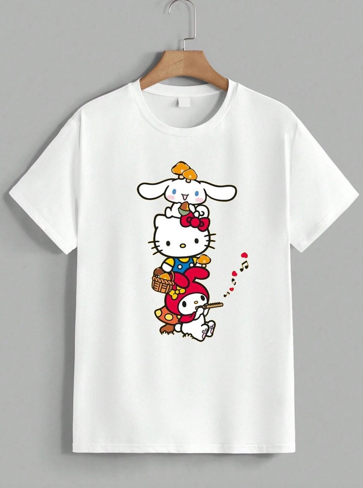Sanrio Hello Kitty My Melody Cinnamoroll Cartoon Graphic T-Shirt Gift Unisex