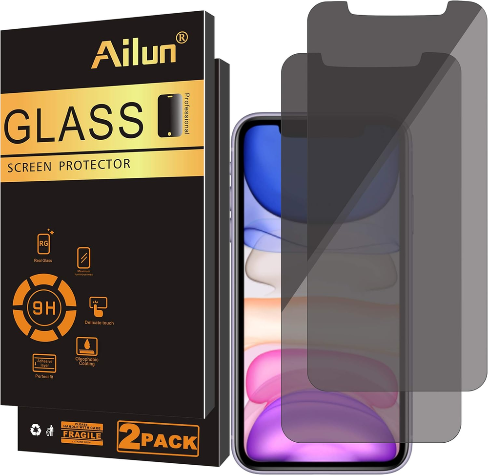 Privacy Screen Protector 2-Pack for iPhone 11 & XR Anti-Spy Tempered Glass