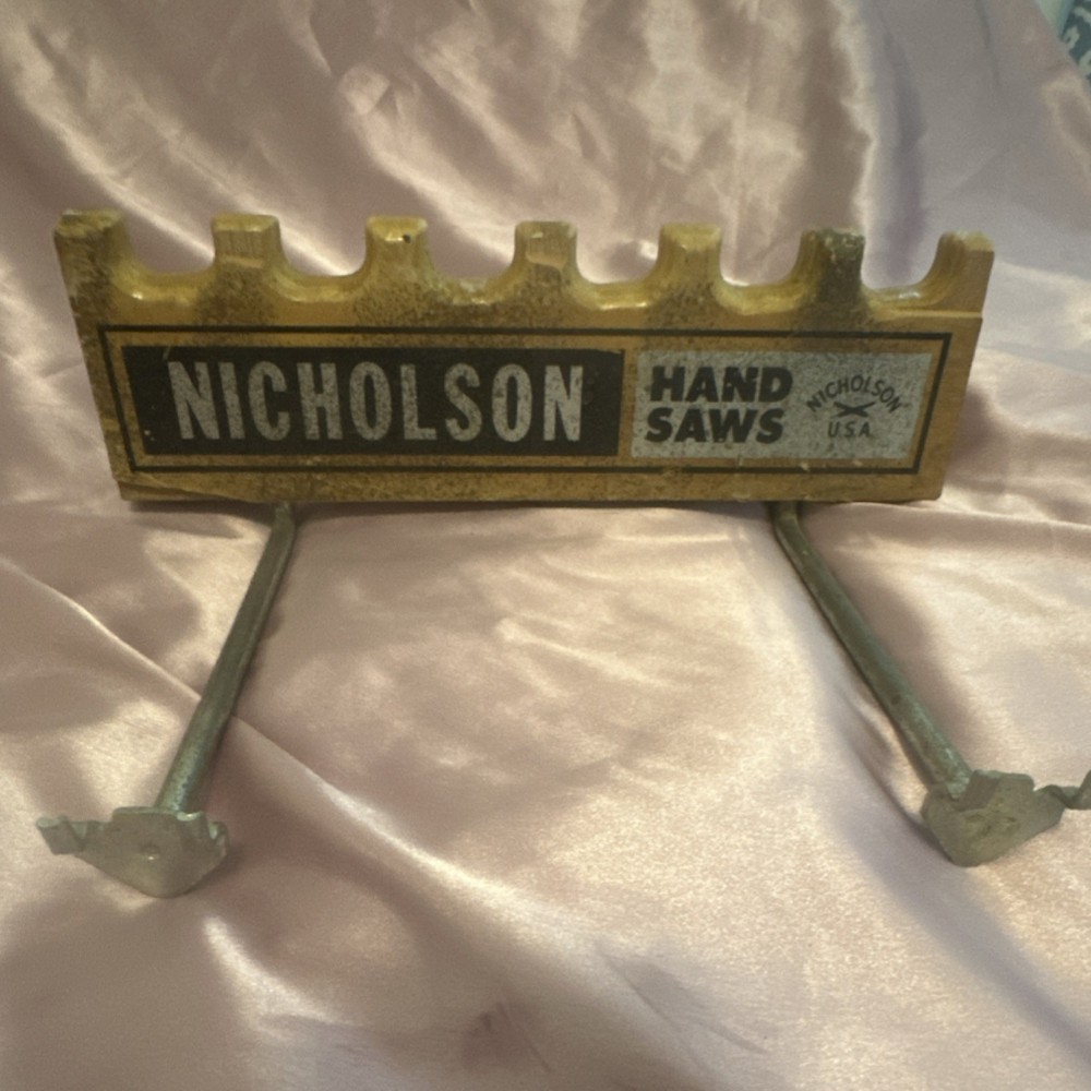 Nicholson Vintage Hand Saws Store Display Sign Holder/Rack