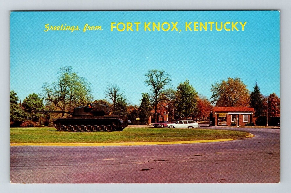 Fort Knox KY-Kentucky, Scenic Greetings, Main Entrance, Vintage Postcard