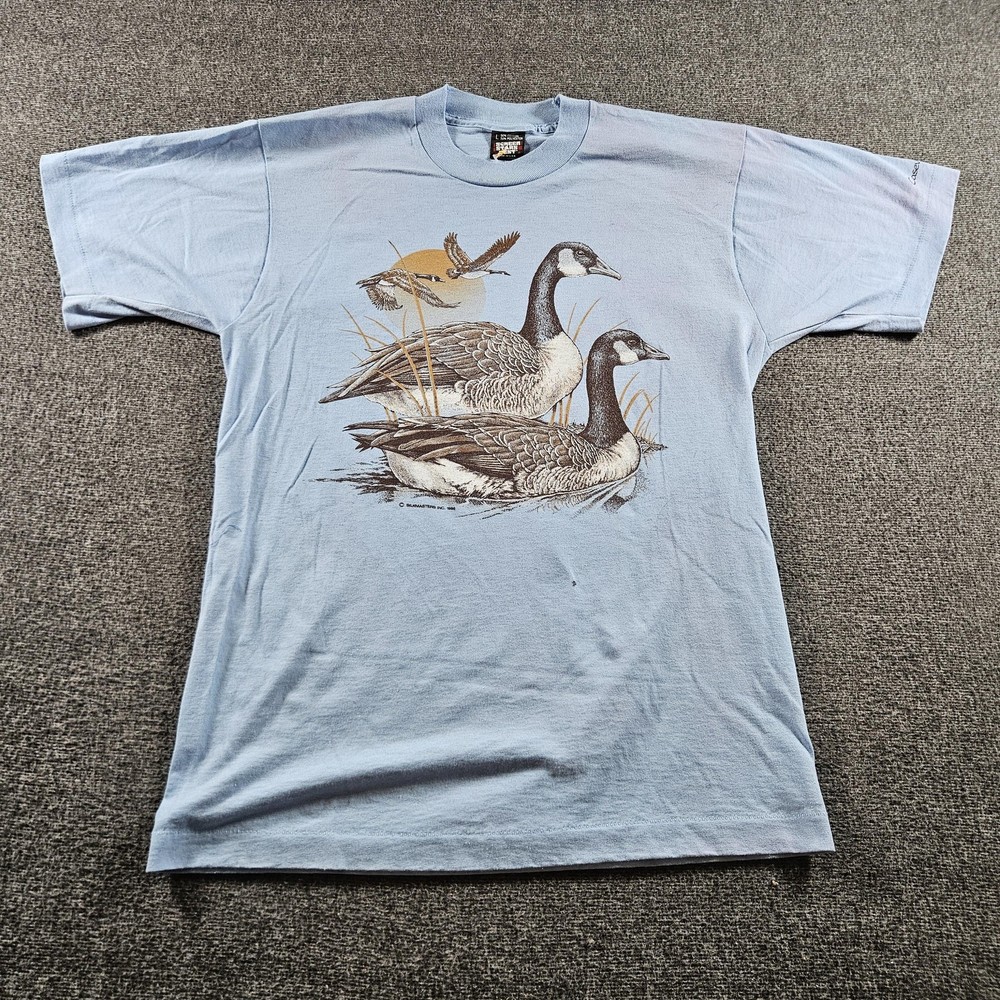 Vintage Canada Geese Shirt Mens Large Graphic Screen Stars Best Made USA 80s