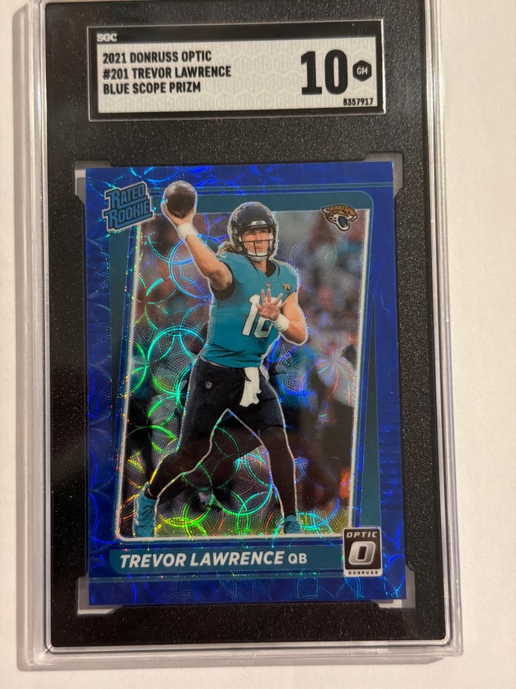 2021 Panini Donruss Optic - Rated Rookie Trevor Lawrence #201 Blue Scope SGC 10