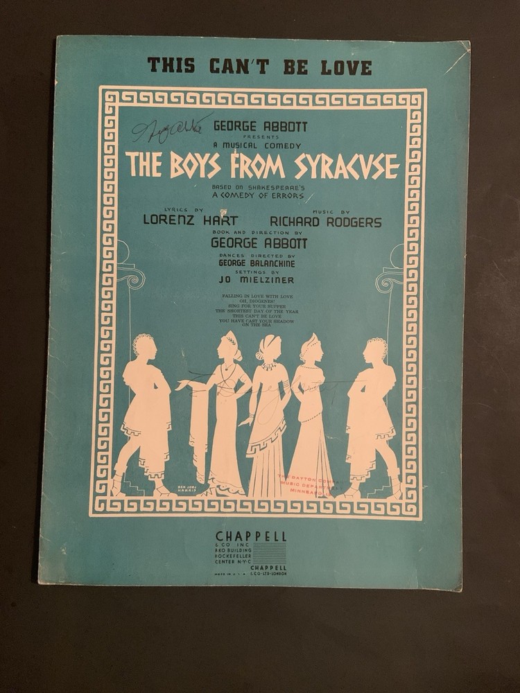 George Abbott signed sheet music