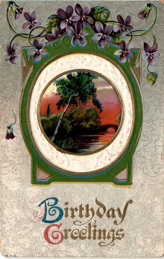Birthday, Greetings P, February 29, 1912, United States, Canada, Ms Postcard
