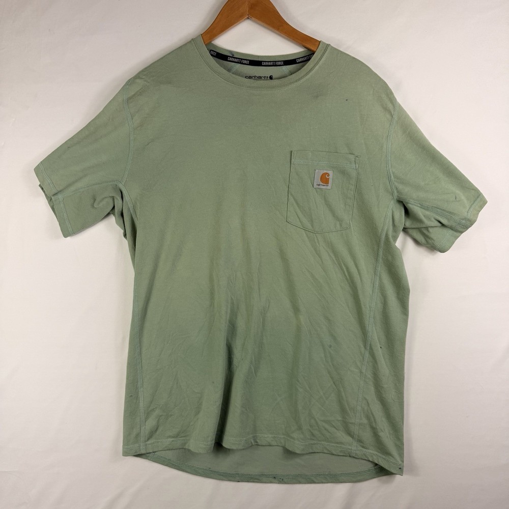 Carhartt Force T-Shirt Men's L Relaxed Fit Green Short Sleeve Pocket Tee