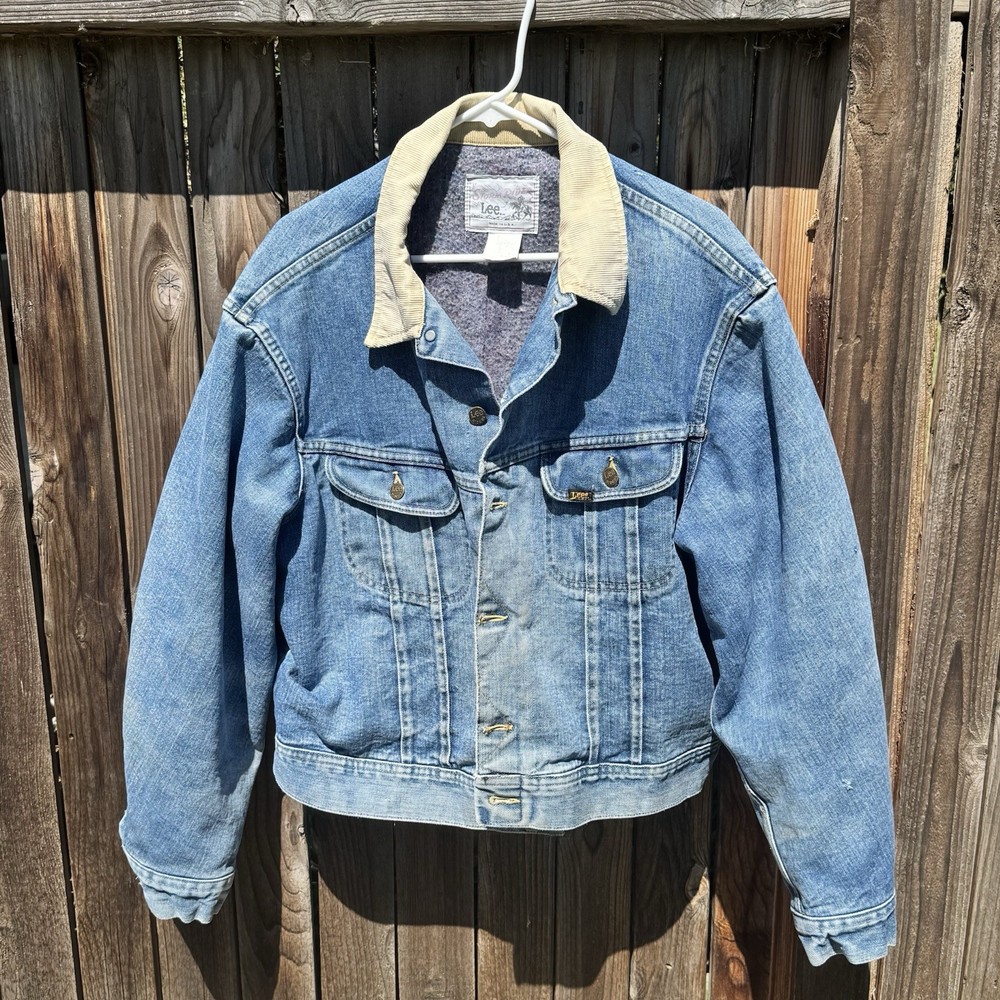 Lee Storm Rider Vintage 70s Denim Jacket Size 50R Blanket Lined Made in USA