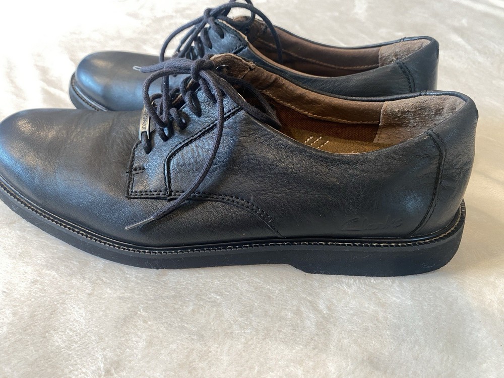 Clarks Waterproof Black Leather Lace Up Oxford Men's US 9.5 Casual Shoes
