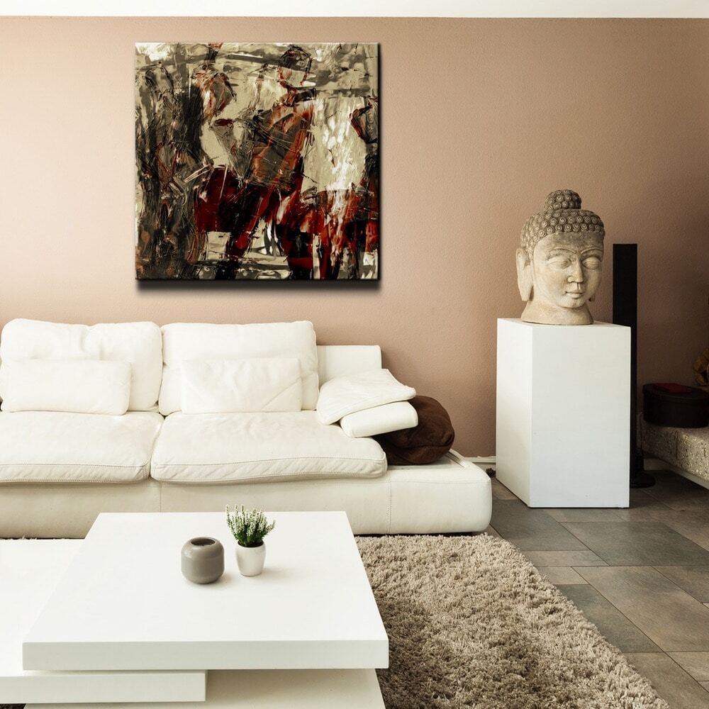 Ready2HangArt Concerto Oversized Red Canvas Wall Art 30x30 Inches