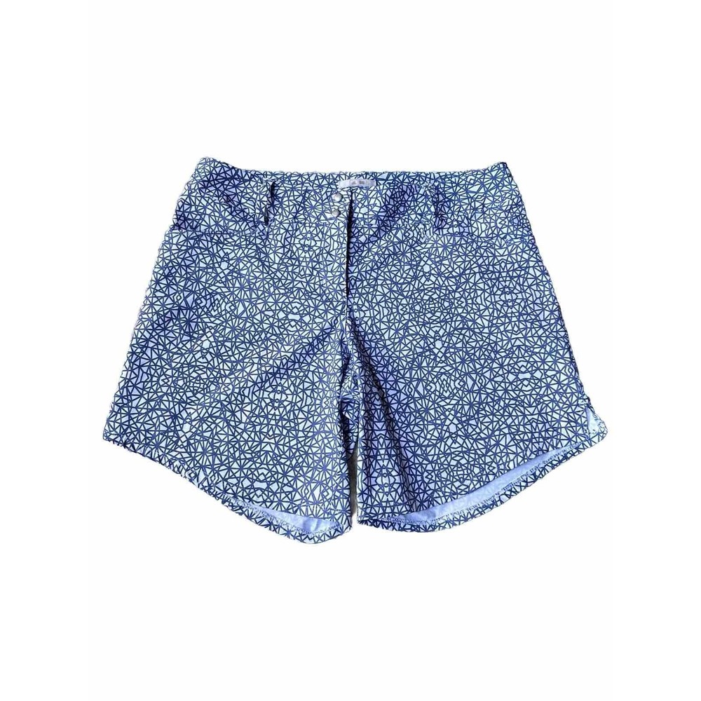 Adidas Golf Shorts Womens 6 Blue Geometric Print Activewear Stretch Pockets 7