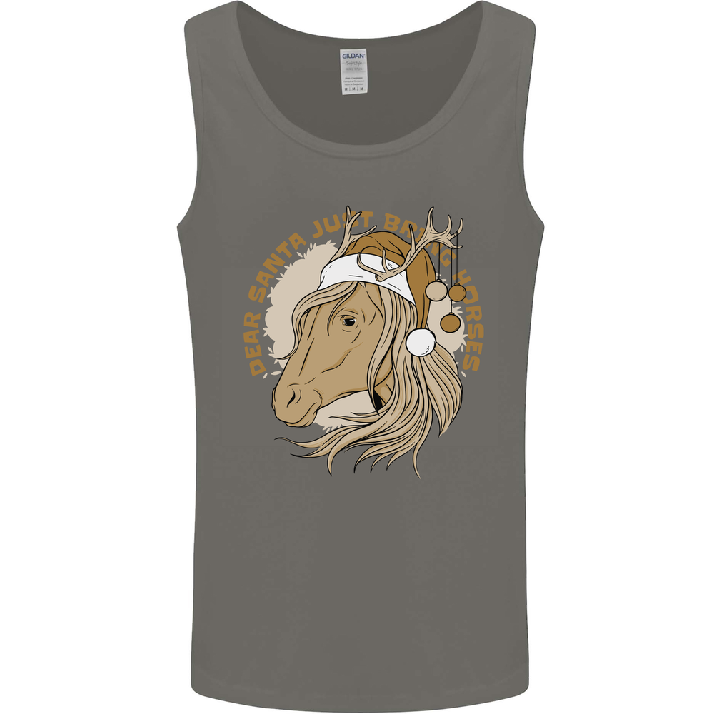 Dear Santa Funny Horse Equestrian Christmas Mens Vest Tank Top