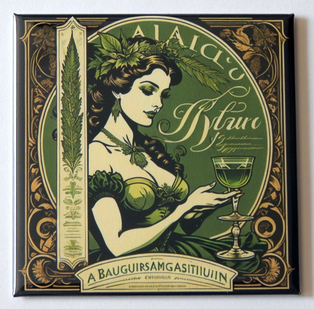 Sexy Woman with Absinthe FRIDGE MAGNET advertisement 