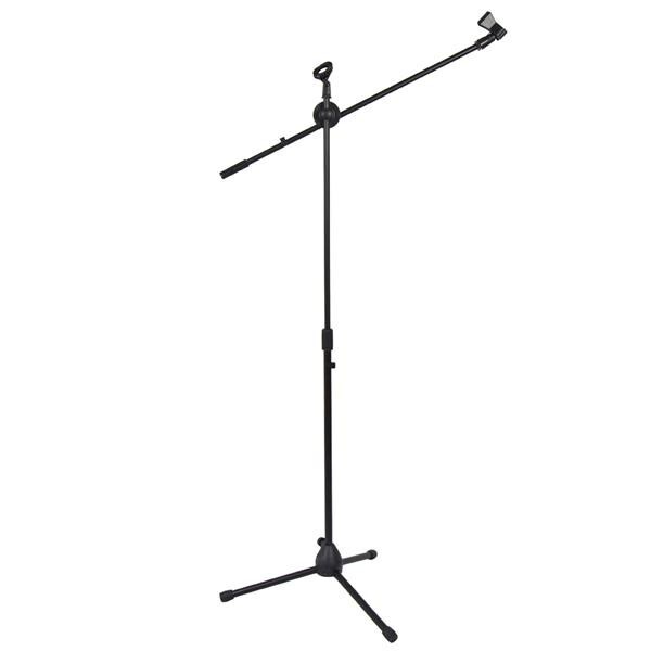 Glarry FS-002 Folding Type Tripod Boom Microphone Mic Stand Black