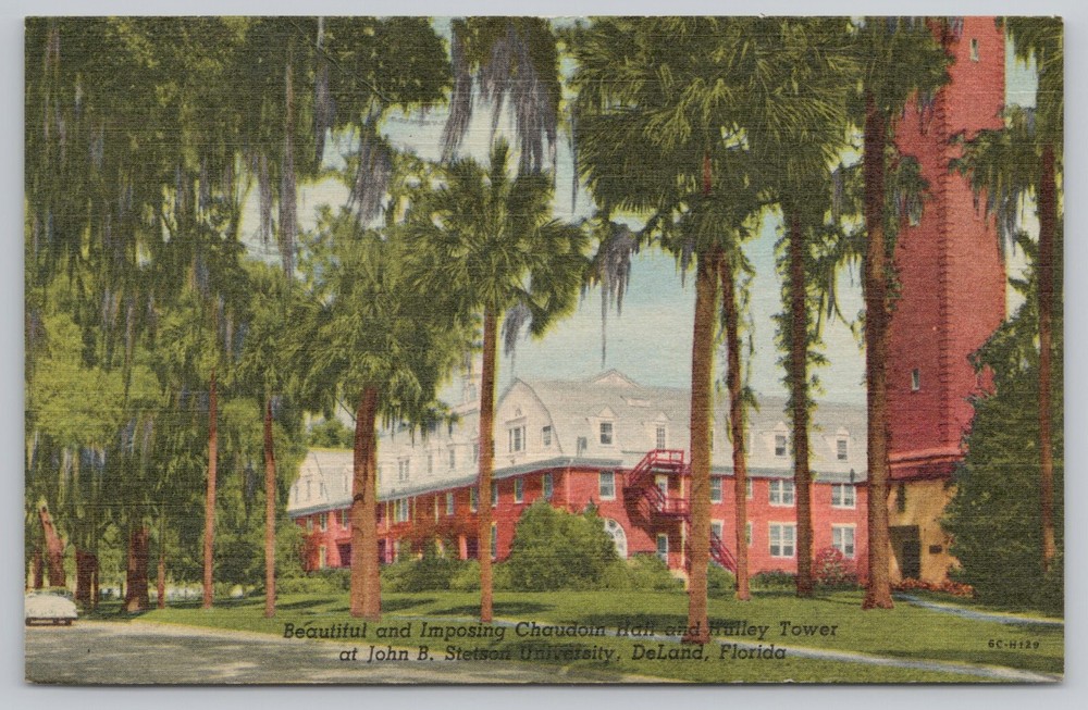 Chaudoin Hall and Hulley Tower Stetson University Deland Florida FL Postcard
