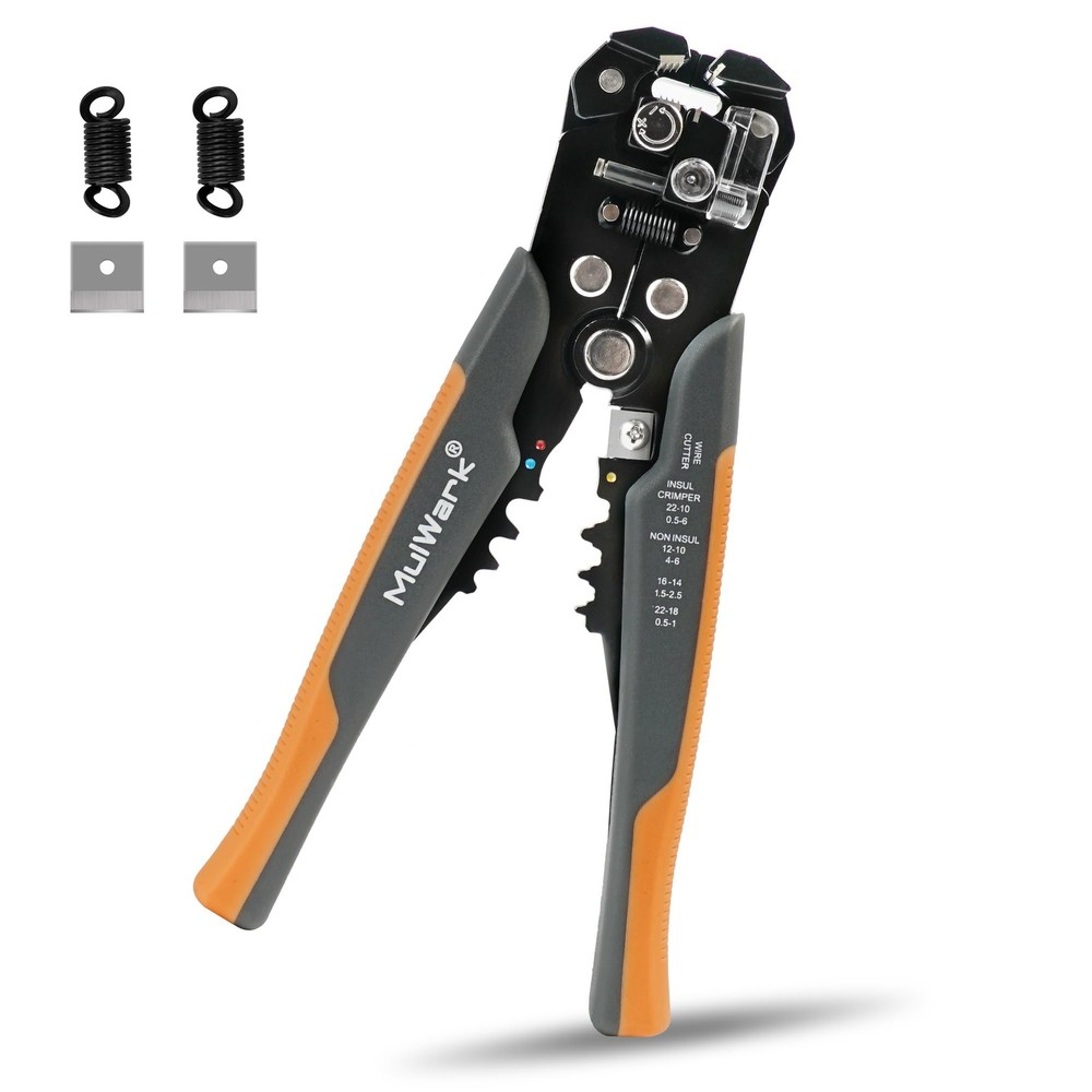 8-Inch 3-in-1 Self-Adjusting Wire Stripper Cutter Crimper Tool
