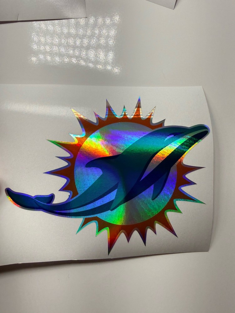 Miami Dolphins  Holographic  Vinyl Decal