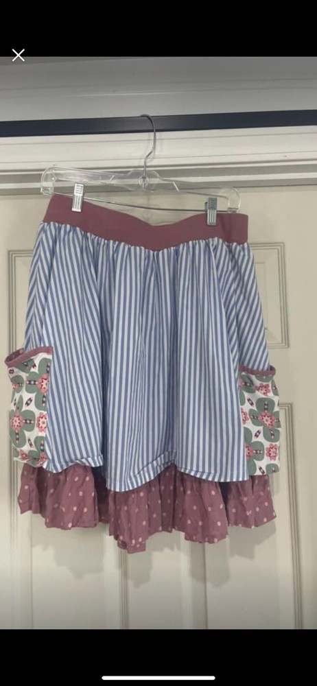 Matilda Jane Women Gypsy Striped Polka Dots Happy & Free Floating Skirt Sz L