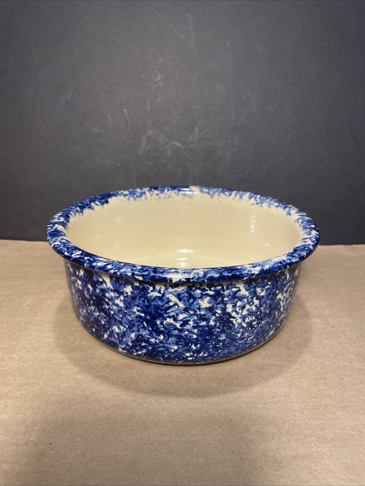 Vintage 90s Spongeware 7” Bowl Serving-Dog Bowl