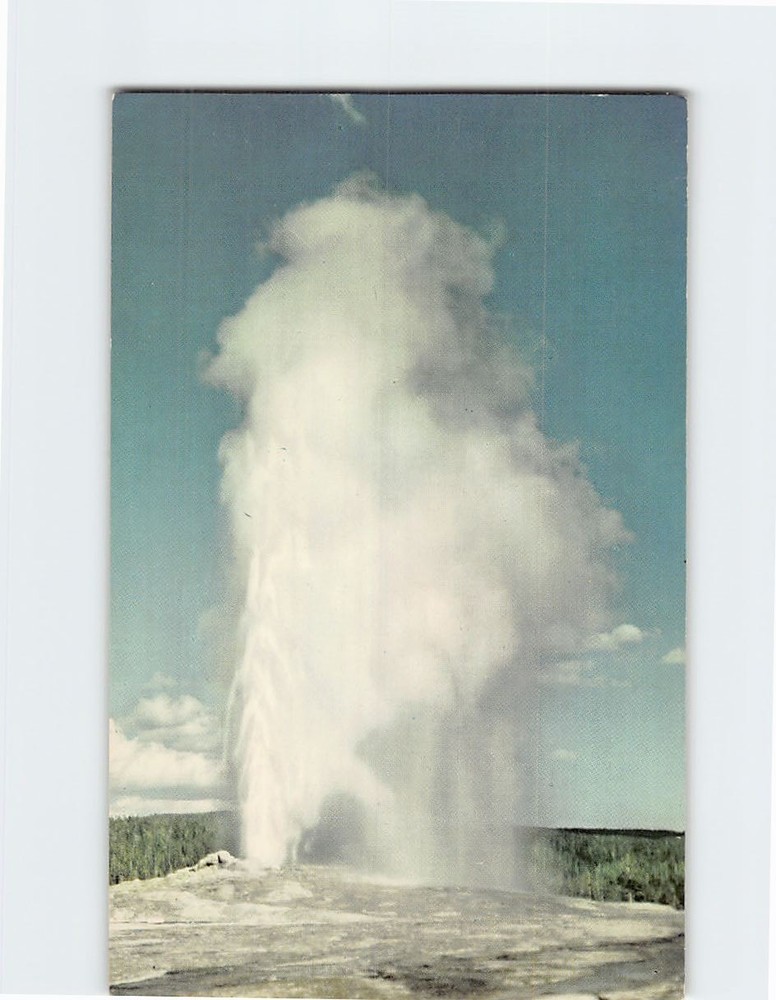 Postcard Old Faithful Geyser Yellowstone Park Wyoming USA