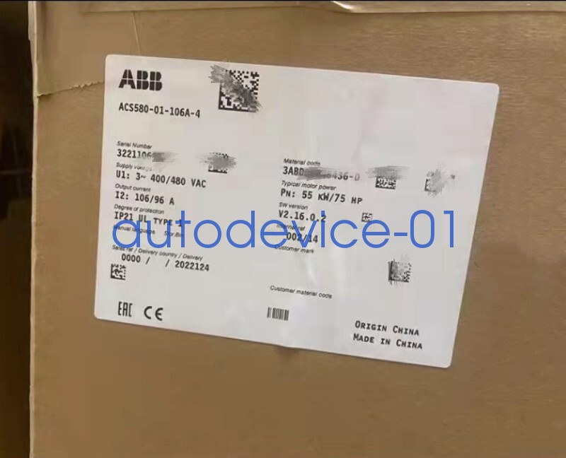 1pc ABB ACS580-01-106A-4 frequency converter 3PH 55KW DHL/FedEx