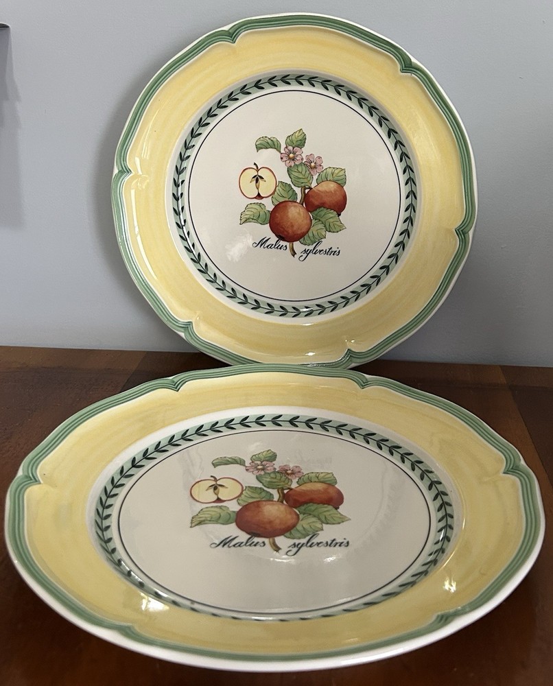 2 Villeroy&Boch French Garden Valence Fine Porcelain Dinner Plates Malus Sylvest