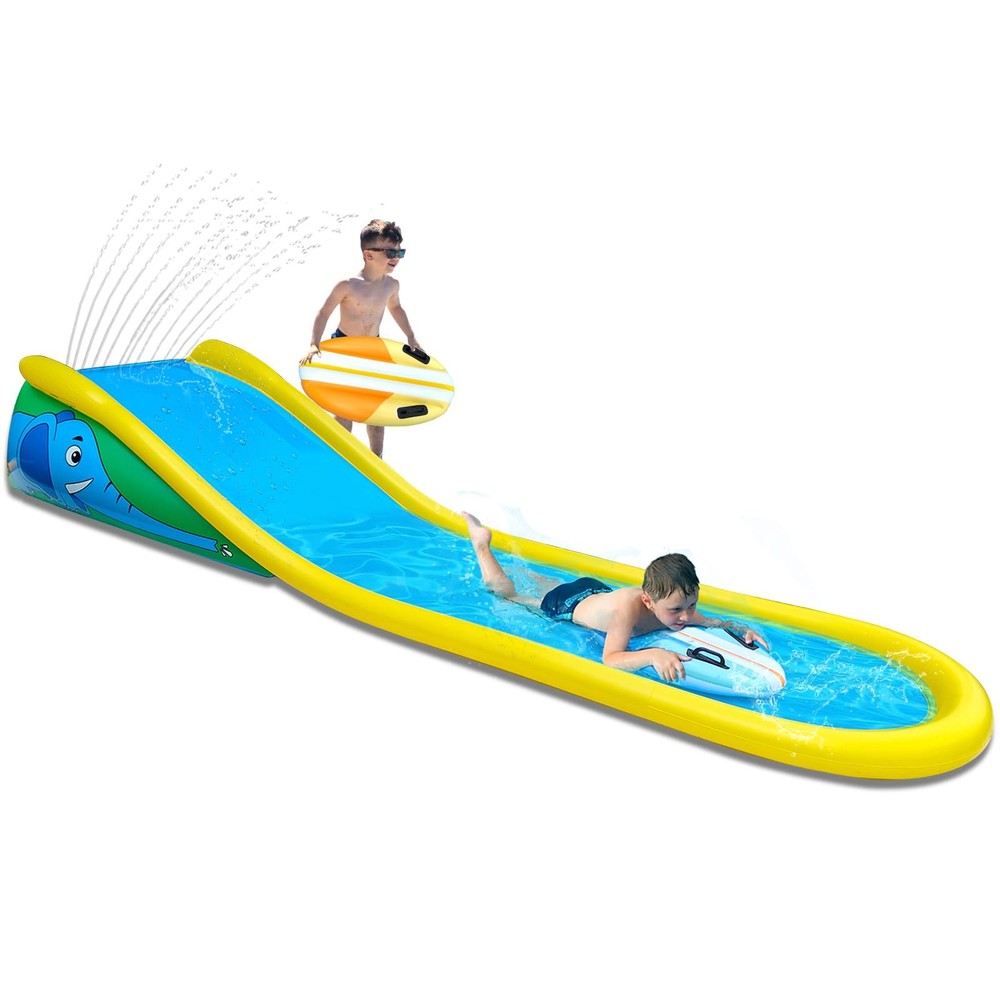 Inflatable Water Slide 15FT Sprinkler 2 Surf Riders Kids Backyard waterslide