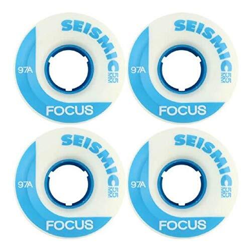 Seismic Focus 55mm 97a White/Blue Skateboard Wheels (Set Of 4)