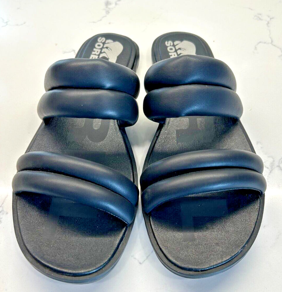 Sorel Women's Ella II Puff Slide Sandal Black Size 9 2030551-010
