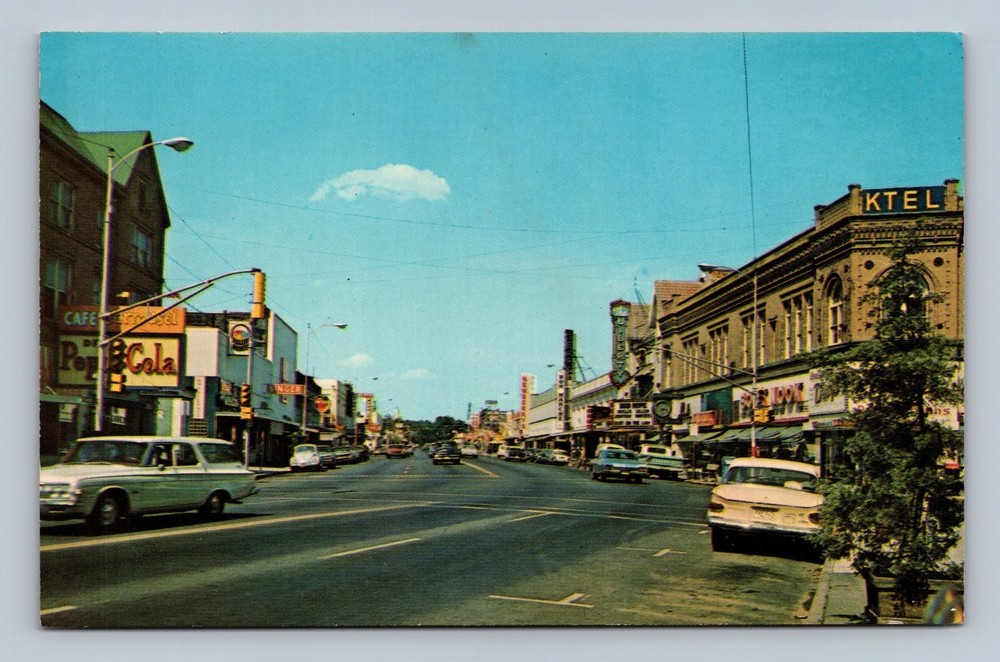 Vintage Postcard Main Street Walla Walla Washington Dexter Press 1960s