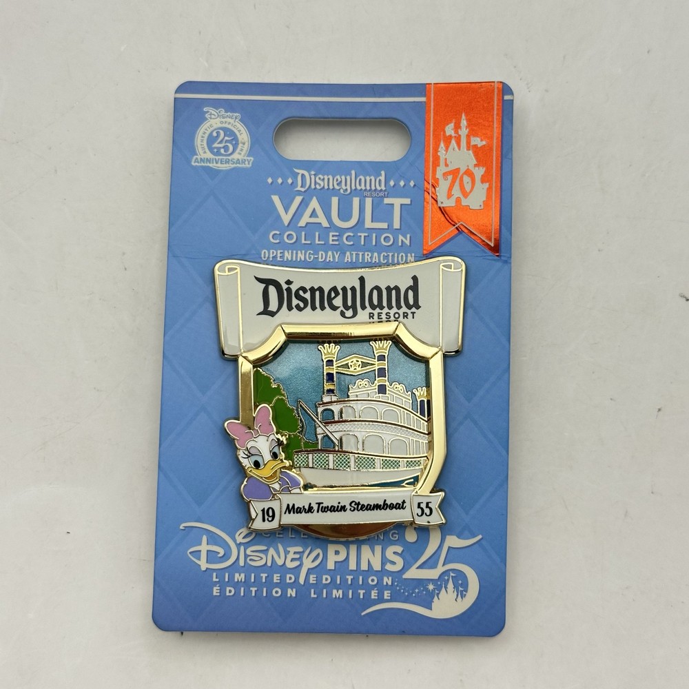 Disney Pins Disneyland 70th Vault Collection Daisy Mark Twain Steamboat LE Pin