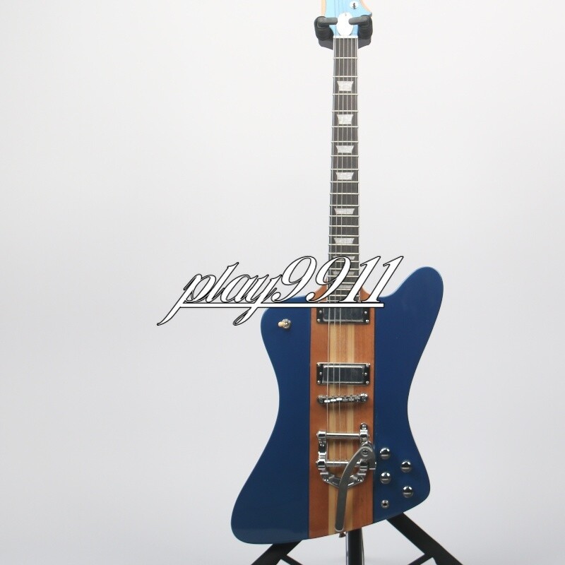 Blue Firebird Banjo Tuner Mahogany Body Electric Guitar Small Vibrato Bridge