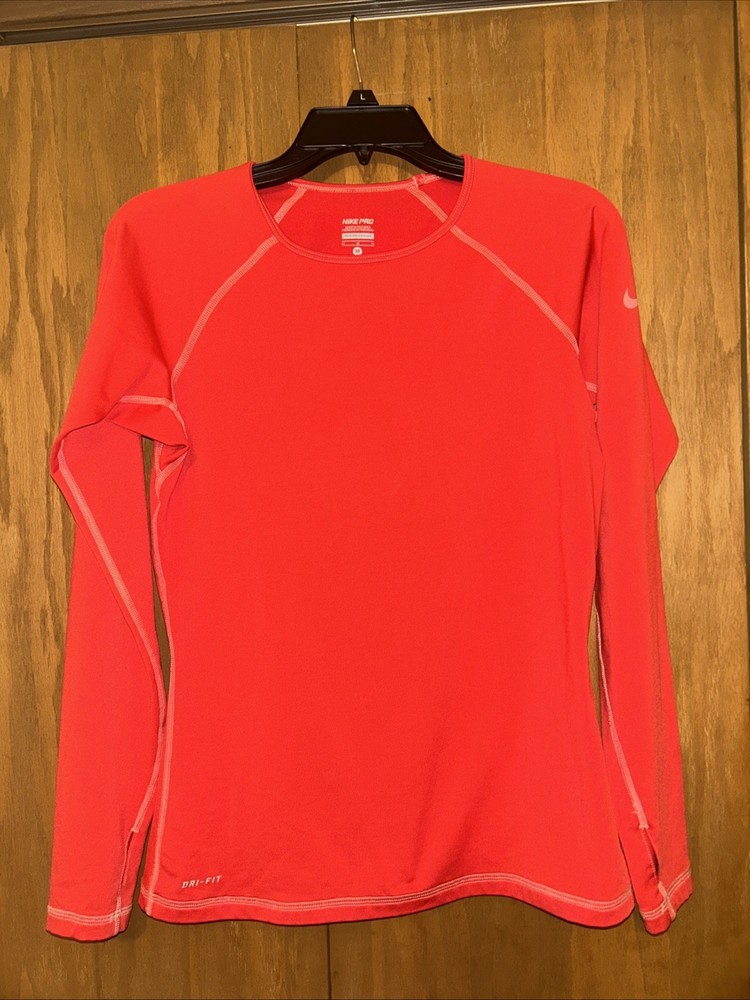 Womens Nike Pro Sweater M Medium Coral Athletic Gym Workout