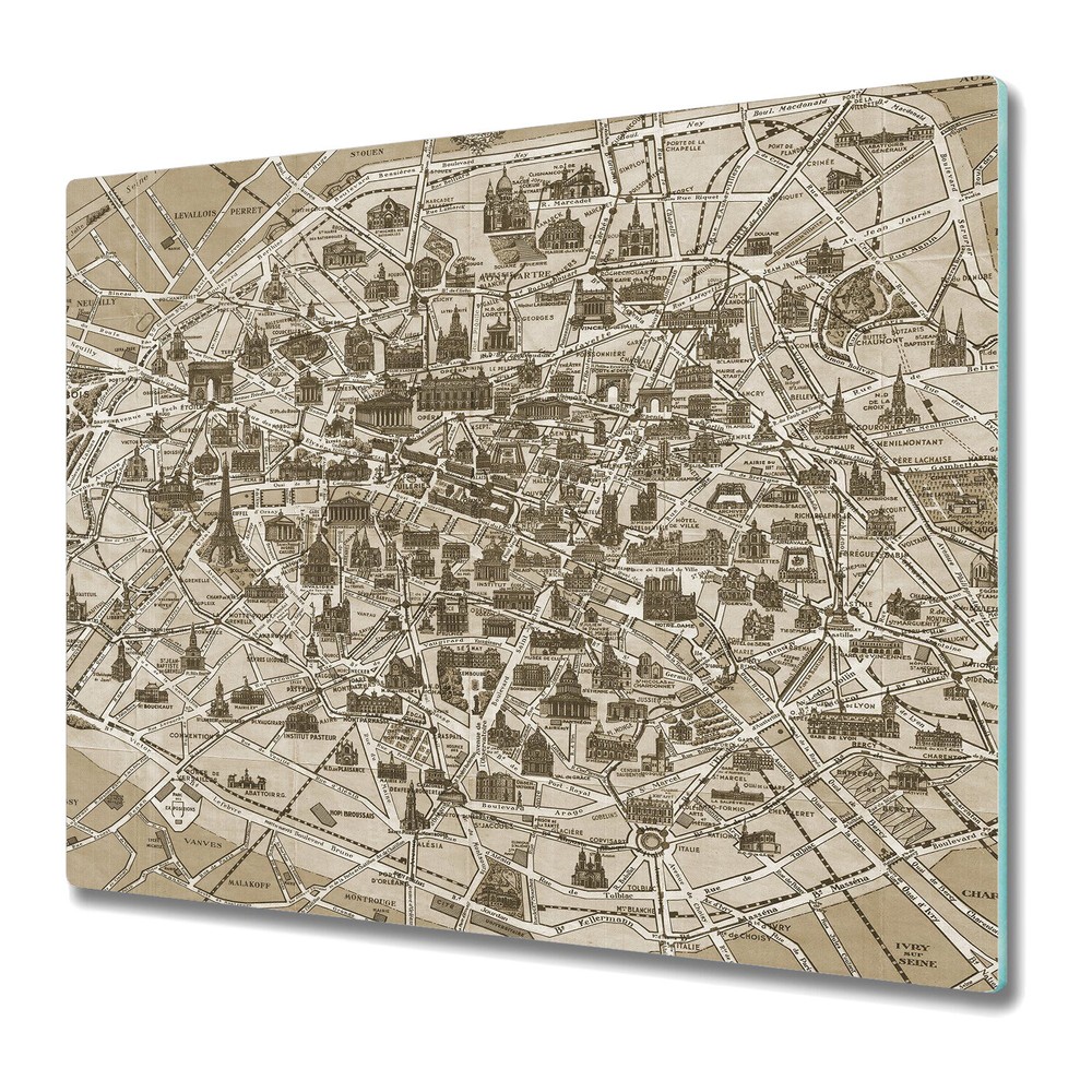 Tempered Glass Worktop Saver Kitchen Map of Versailles Painting 60x52