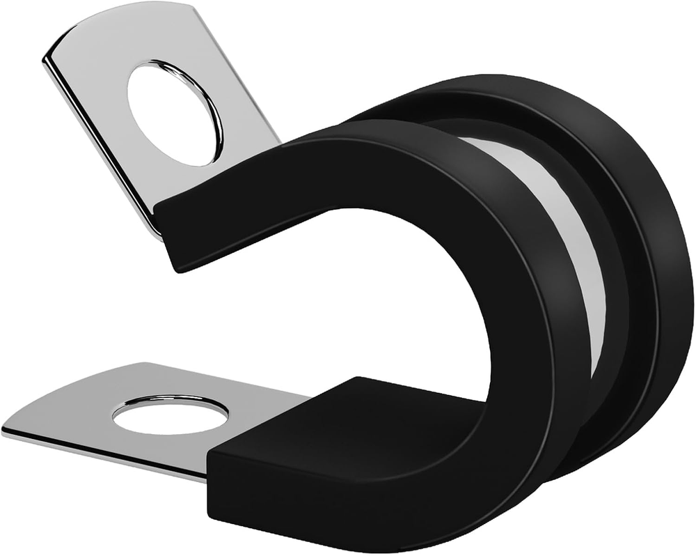 24 PCS 1/2 Inch Stainless Steel Cable Clamps, Rubber Cushioned Insulated Clamp,