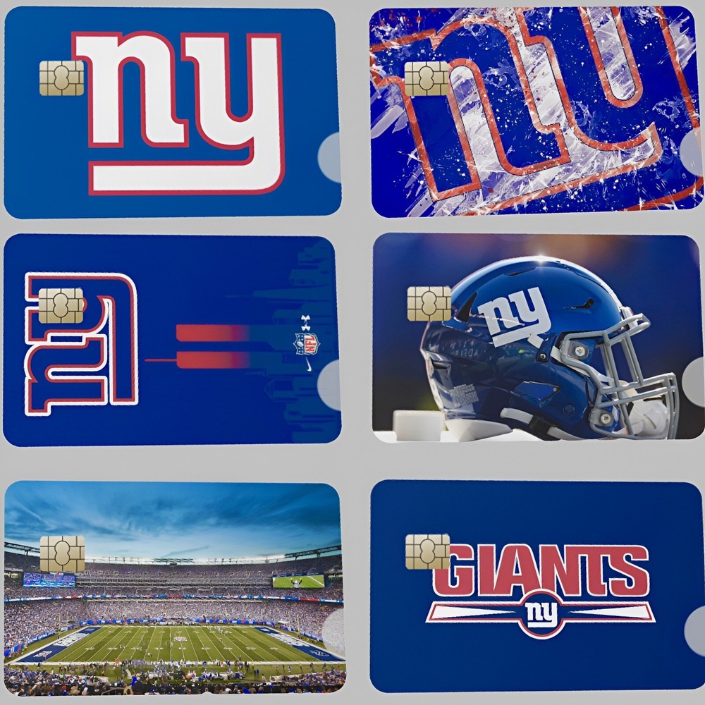 New York Giants NFL Credit Card Stickers 6-Pack for Bank Cards