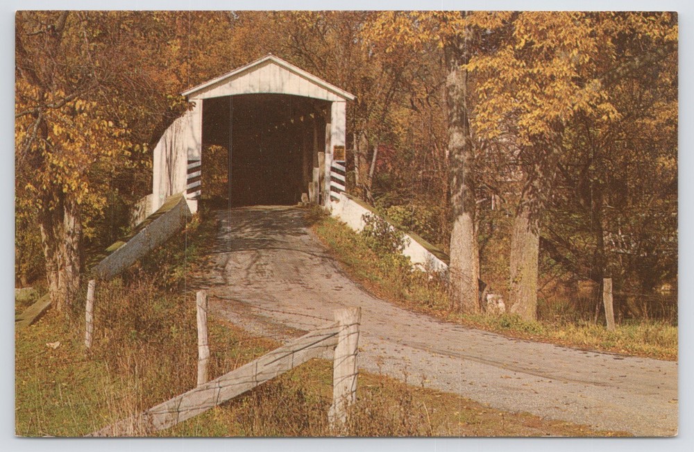 Bridge~Nolts Point Mill Bridge Crossing of Conestoga ~Vintage Postcard