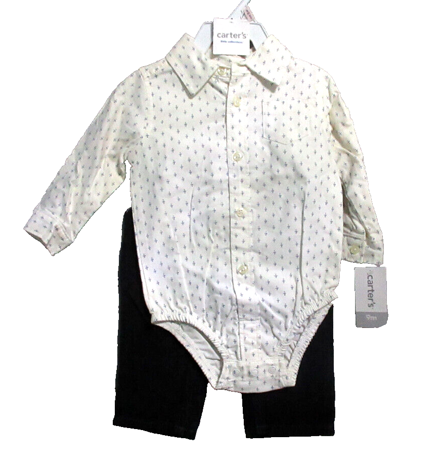 Baby Boy Formal Outfit Collared Shirt Pants Set Church Wear 9 months 100% Cotton