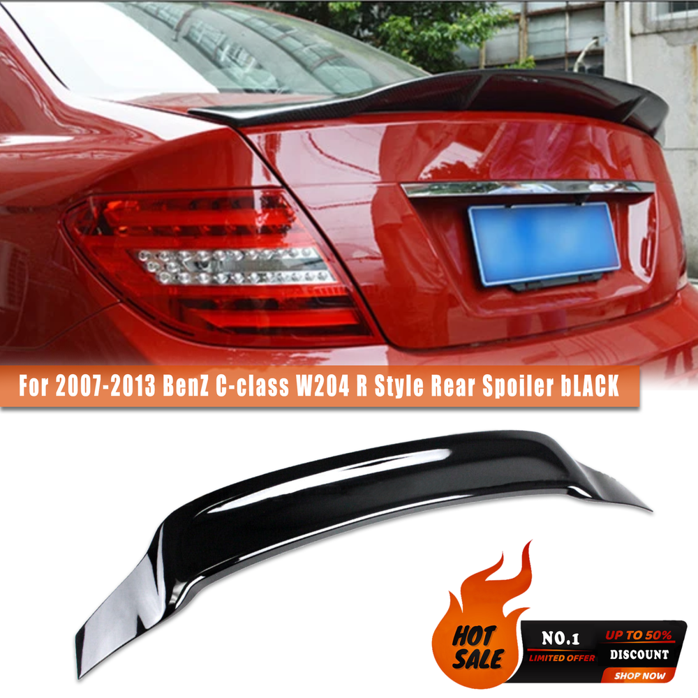 2007-13 Mercedes W204 4-Door Coupe R-Style Gloss Black Trunk Spoiler